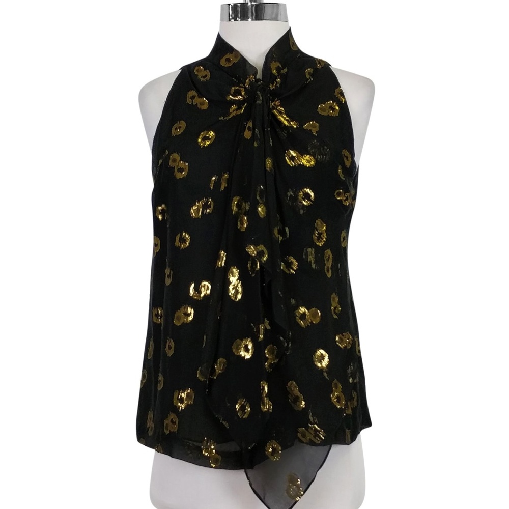 Diane Von Furstenberg Black and Gold Top